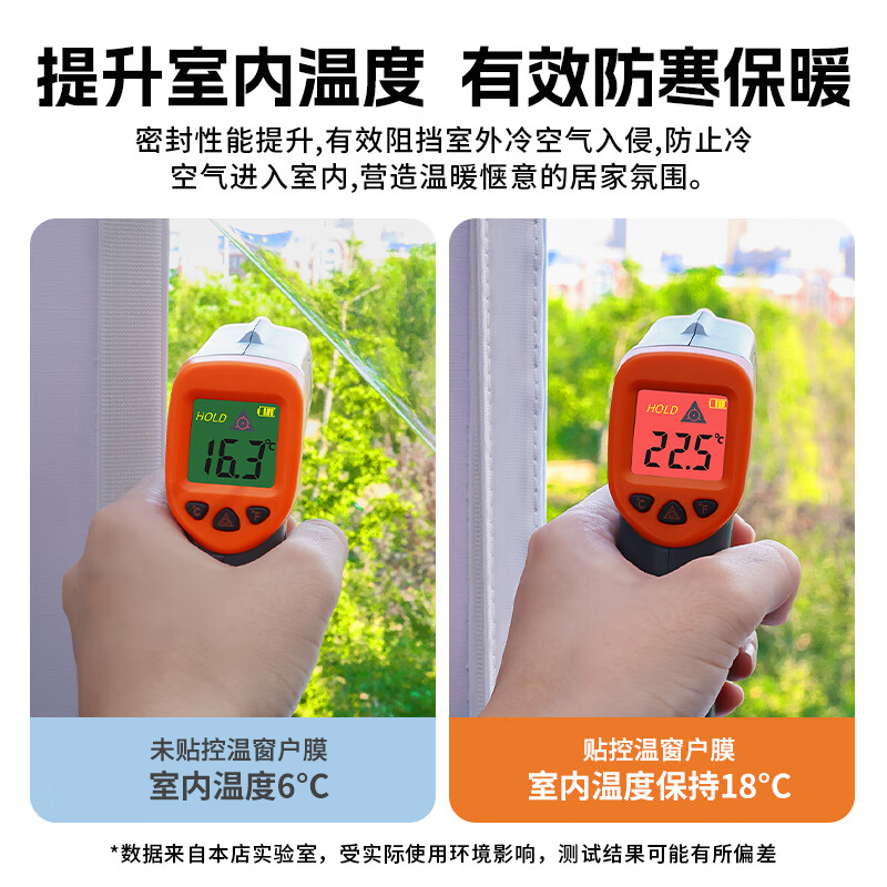 Mandelai window windproof and thermal insulation film, window sealing plastic film, windproof artifact, windproof, cold-proof and warm, fully enclosed sealed plastic cloth thermal insulation film, double layer thickened, rural winter 1.6*1.8m