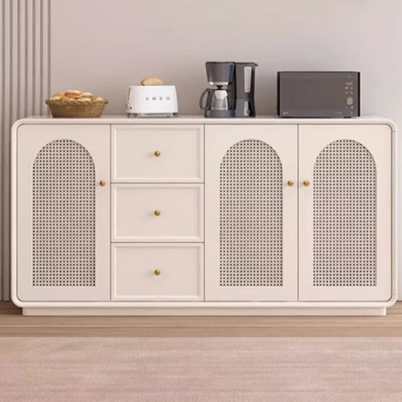 Longyaolu light luxury sideboard modern minimalist living room storage cabinet storage cabinet wine cabinet integrated multi-function cream matte paint long I2I wide 4O high 75 low legs