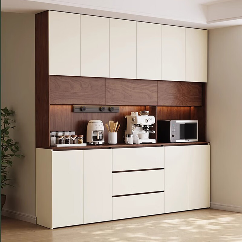 Yueling Yaju solid wood sideboard against the wall integrated storage cabinet living room multi-functional wine cabinet storage cabinet tea cabinet can be customized 1.8*2.0 meters high four-door sideboard -ENF level.