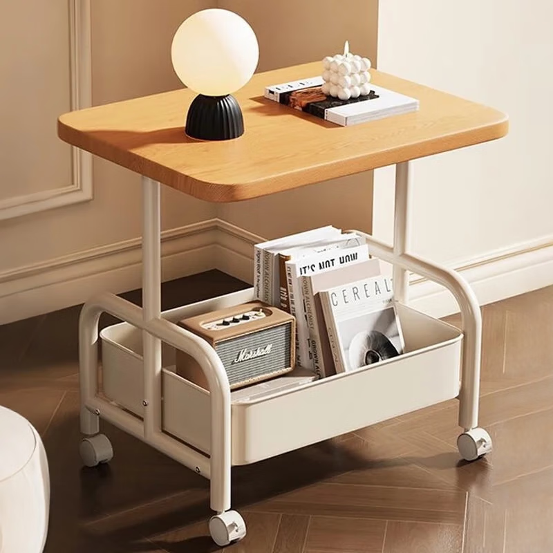 Zhuobo coffee table side table sofa side table coffee table small table storage rack trolley bedside table CJ29 wood grain color