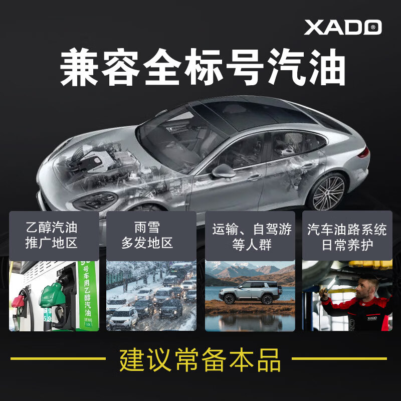 XADO Hado JET100 gasoline oil line comprehensive cleaning agent removes carbon deposits and cleans fuel injectors to improve power 250ML gasoline version
