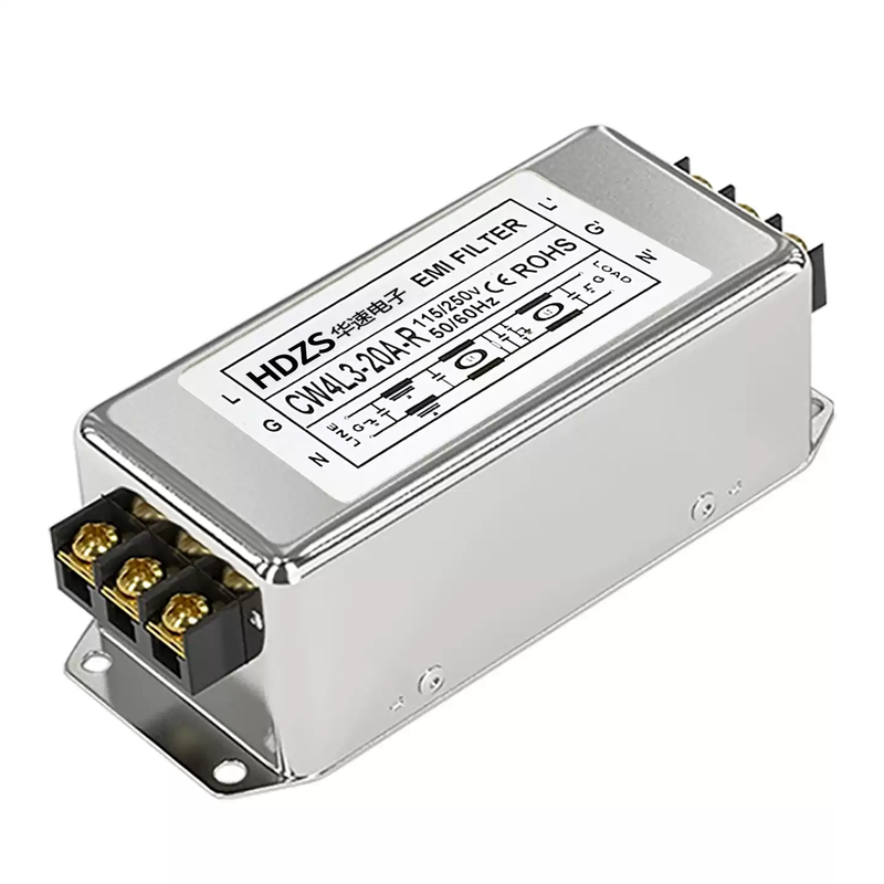 CW4L3-10A-SR single-phase three-, four- and five-level AC EMI power filter 220V anti-electromagnetic interference 20A single-phase five-level terminal CW4L5-40A-R