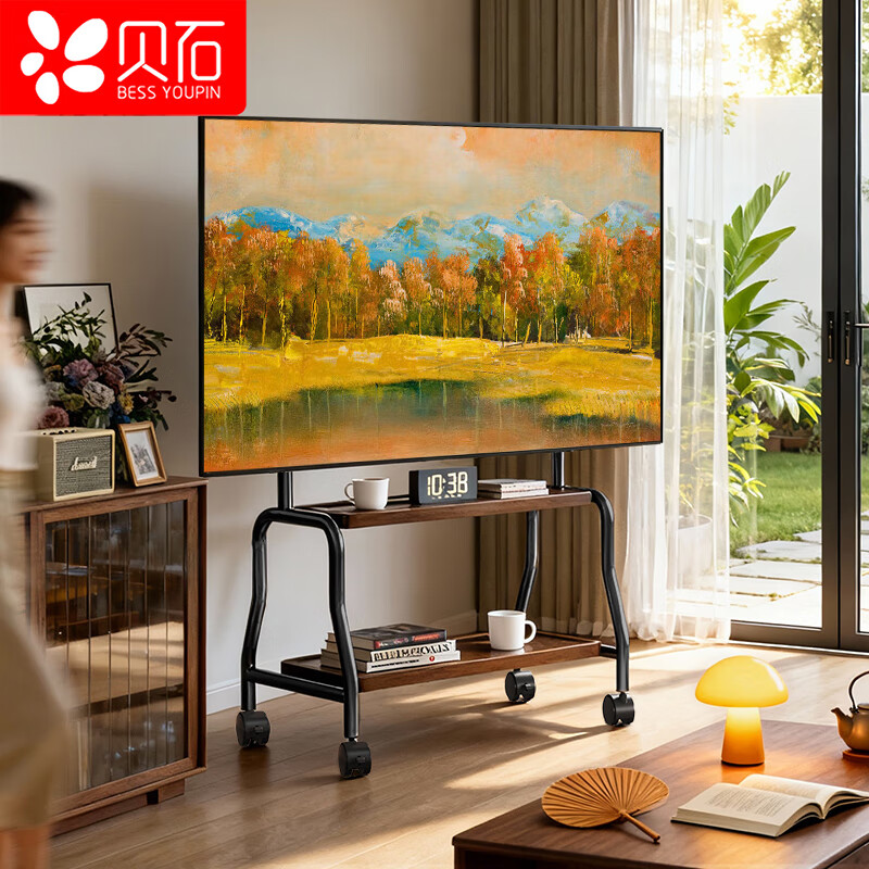 Beishi 32-75-inch TV stand universal floor-standing TV rack video conferencing display TV cart suitable for Xiaomi Hisense TCL Skyworth and other 55/65 inches