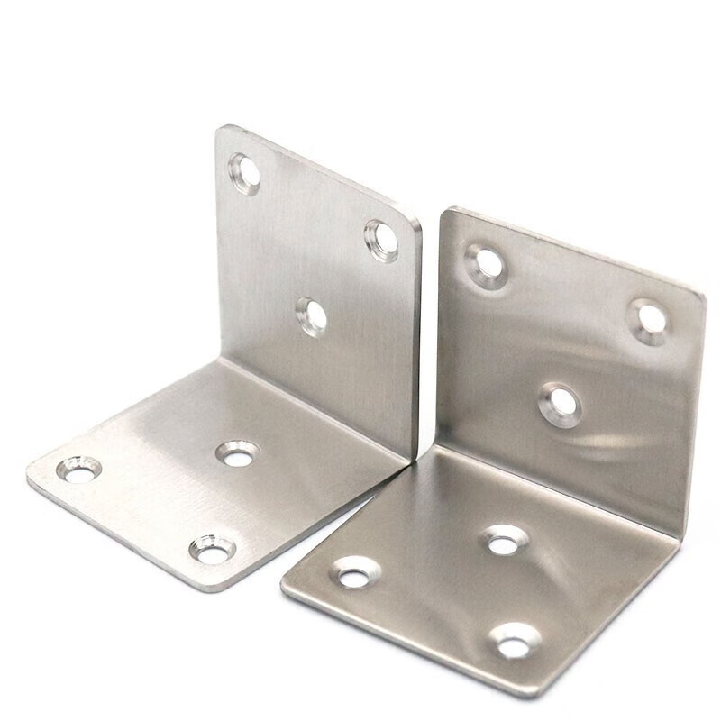 Bingyu thickened stainless steel L-shaped corner code connector angle iron bracket (with screws) straight side 6 holes 30x38x1.2mm thick 10 pieces/pack BYT-492