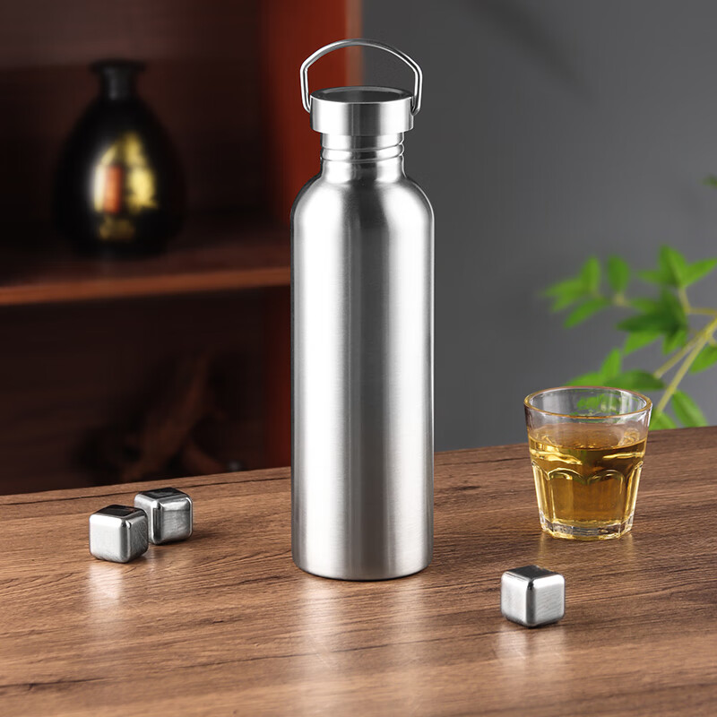 Baijie wine bottle portable wine bottle 304 stainless steel thickened outdoor portable wine set white wine bottle 1000ml wine bottle wine glass