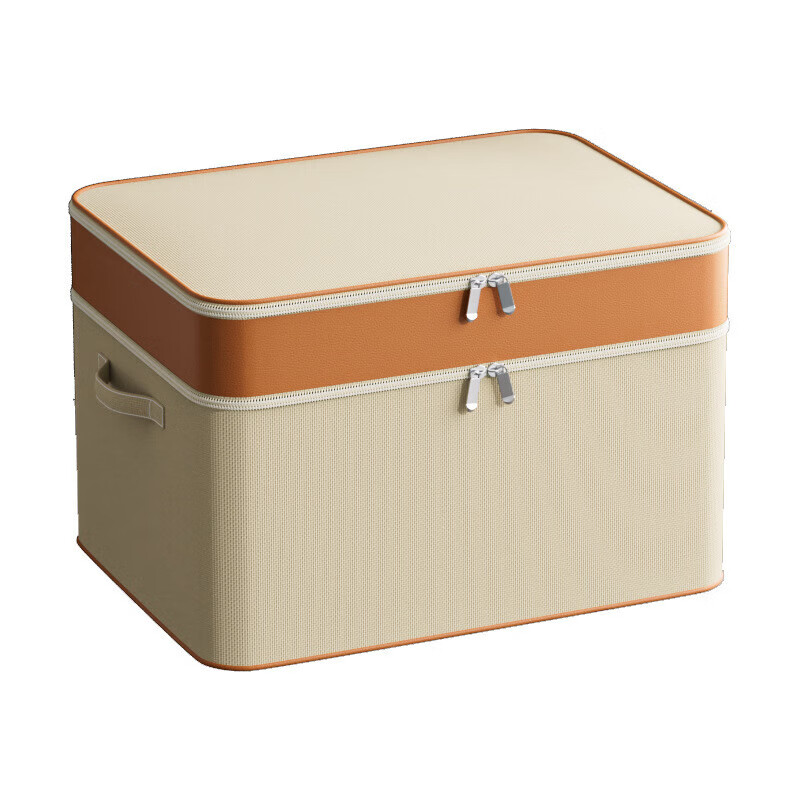 Non-woven clothes storage box, household extra large capacity wardrobe layered quilt organizer bag storage folding artifact double layer - dark brown extra large 70*50*4cm fine imitation cotton and linen