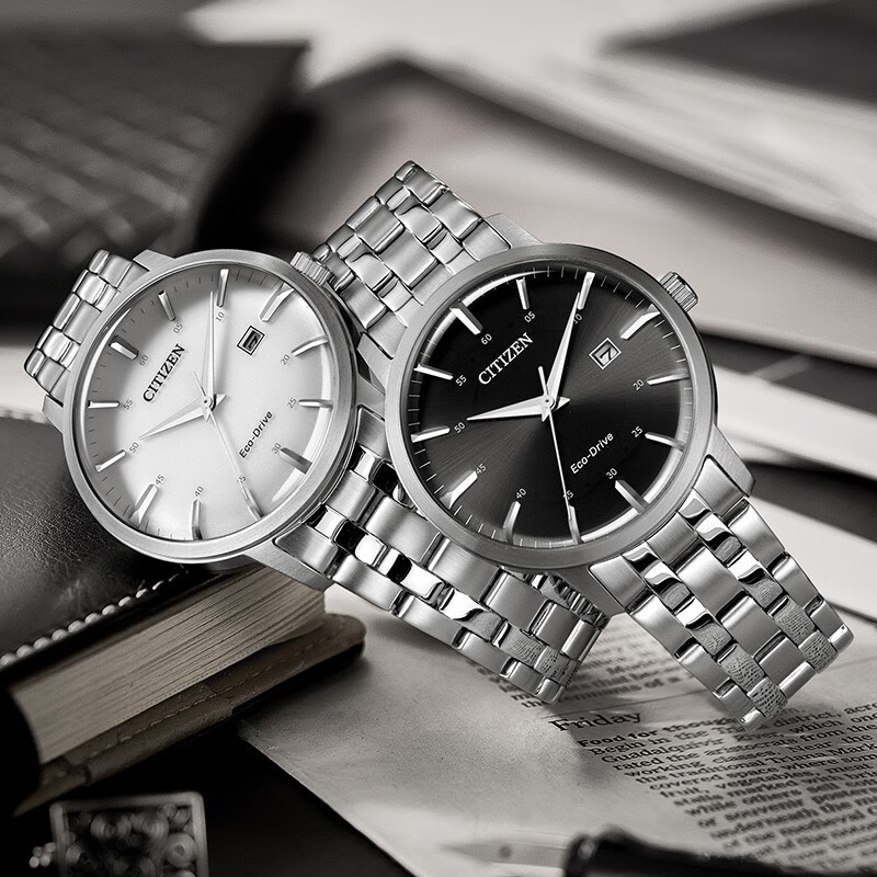 CITIZEN Eco-Drive Watch Classic Simple Fashionable Business Casual Waterproof Men's Watch Valentine's Day Gift for Boyfriend BM7460-88H Classic Business Silver/Eco-Drive