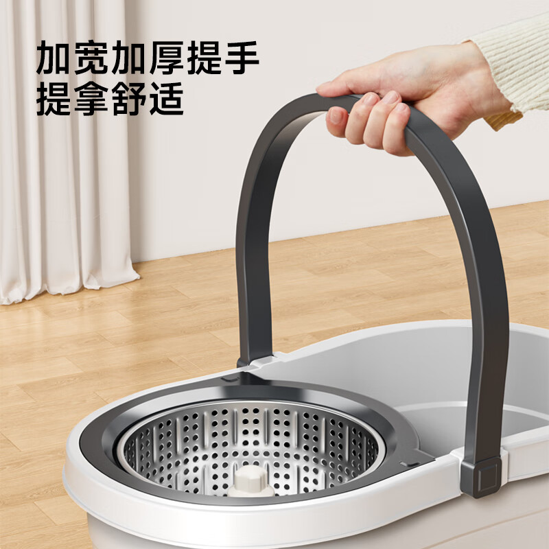 Mayflower rotating mop with bucket set of 2 heads for household use, one mop, no hand washing, 2025 mop absorbent mop rod length 120cm