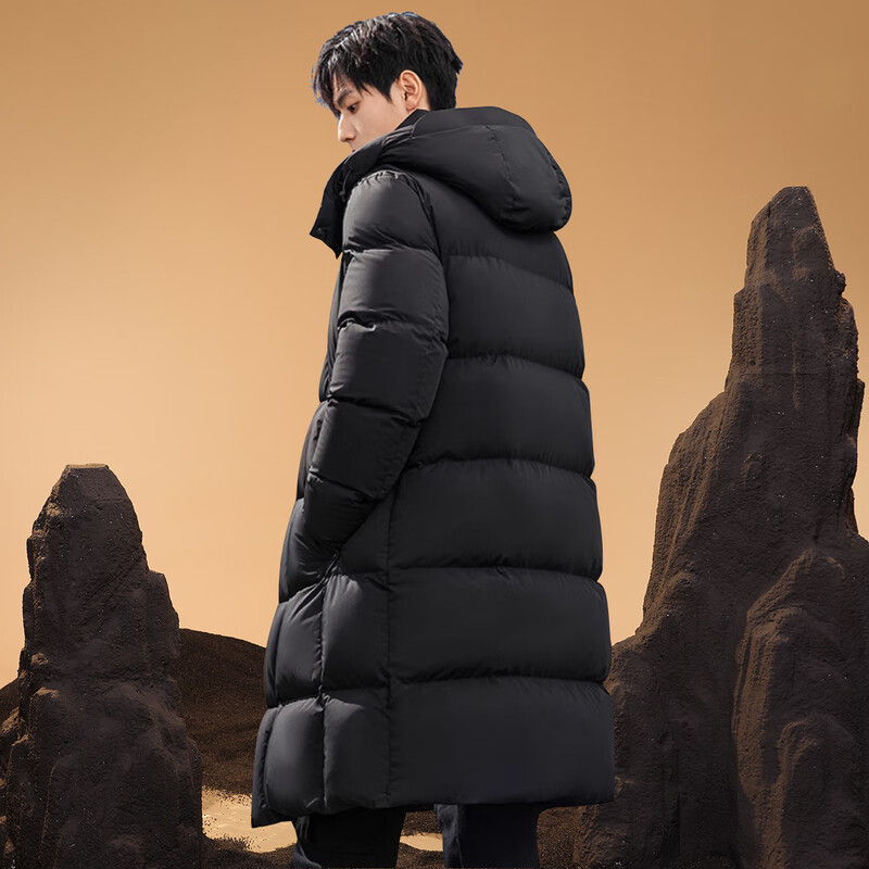 Flying in the Snow 95 Down Jacket Men's Long Hooded Loose Comfort Thick Warm Outdoor Cold-Resistant Down Jacket