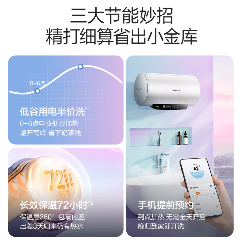 Vanward Energy Saving Star household instant hot water storage electric water heater 2200W first level energy efficiency energy saving automatic power off Q2 water heater door installation 60L 3-4 people washing anti-electricity wall consult customer service to enjoy the lowest price first level energy efficiency | double protective shield safe washing