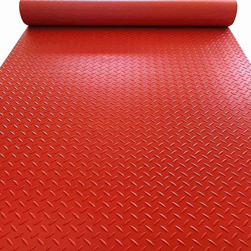 Beef tendon 2mm thick non-slip mat plastic waterproof rubber door mat corridor stair kitchen workshop floor rubber floor mat (beef tendon 2.0) red herringbone 1.6 meters wide 3 meters long