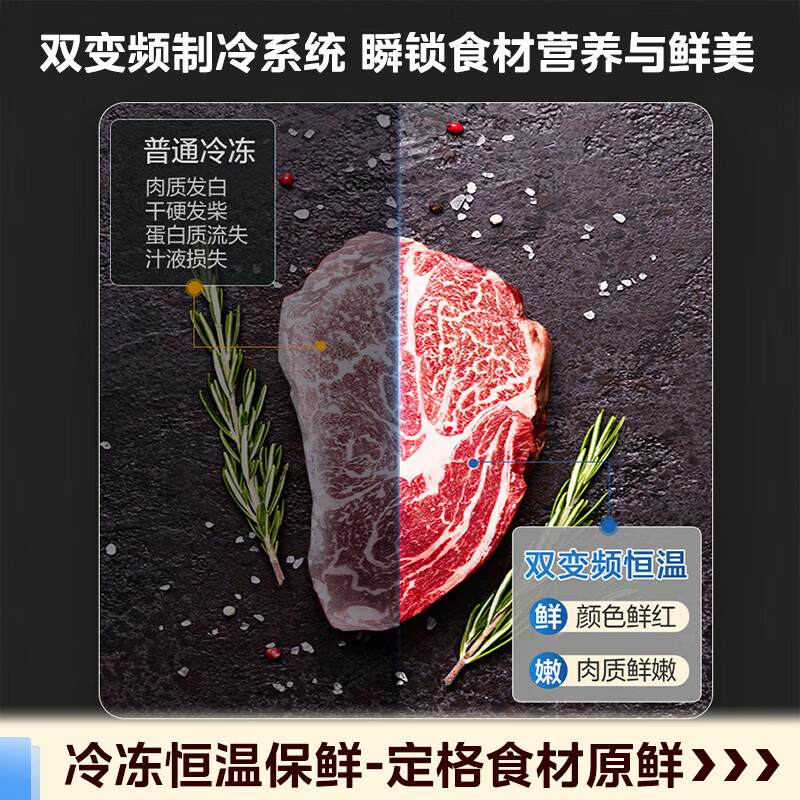 Midea 601/606 liter double door double door ultra-large capacity household refrigerator air-cooled frost-free first-class energy efficiency dual frequency conversion energy-saving large freezer dual PT net flavor refresh subsidy 15% 606 liter BCD-606WKPM (E) charcoal gray - Moon Night