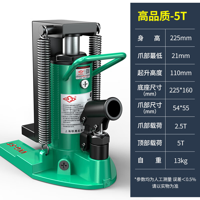 Hugong Hydraulic Claw Jack Vertical Duckbill Hydraulic Low-position Heavy Duty Hoisting Machine Recommended by the Store Manager Top 5 tons Claw 2.5 tons