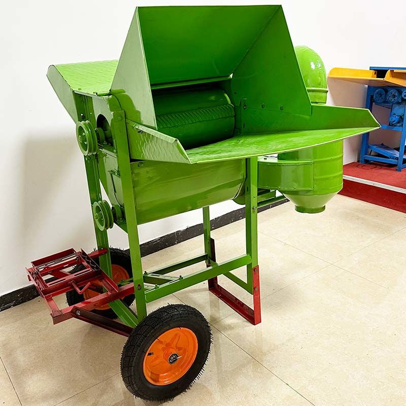 Taiyou Agriculture's new large-mouth multi-functional threshing household rice, rapeseed, soybean, sorghum, soybean and wheat threshing 50XH60 large-mouth multi-functional threshing machine with motor frame