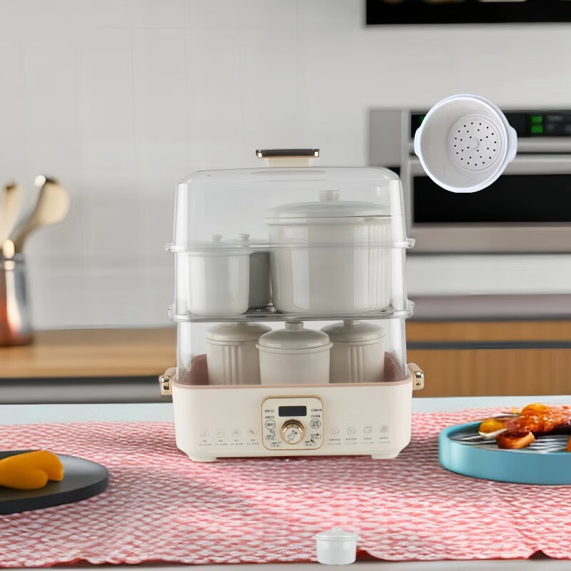 MieLanat high-end Japanese KGL electric steamer overflowing soup ceramic stew pot soup pot stew pot bird's nest liner with lid home one pot pot 1.0L white white jade porcelain 2 pieces double 10 2cm