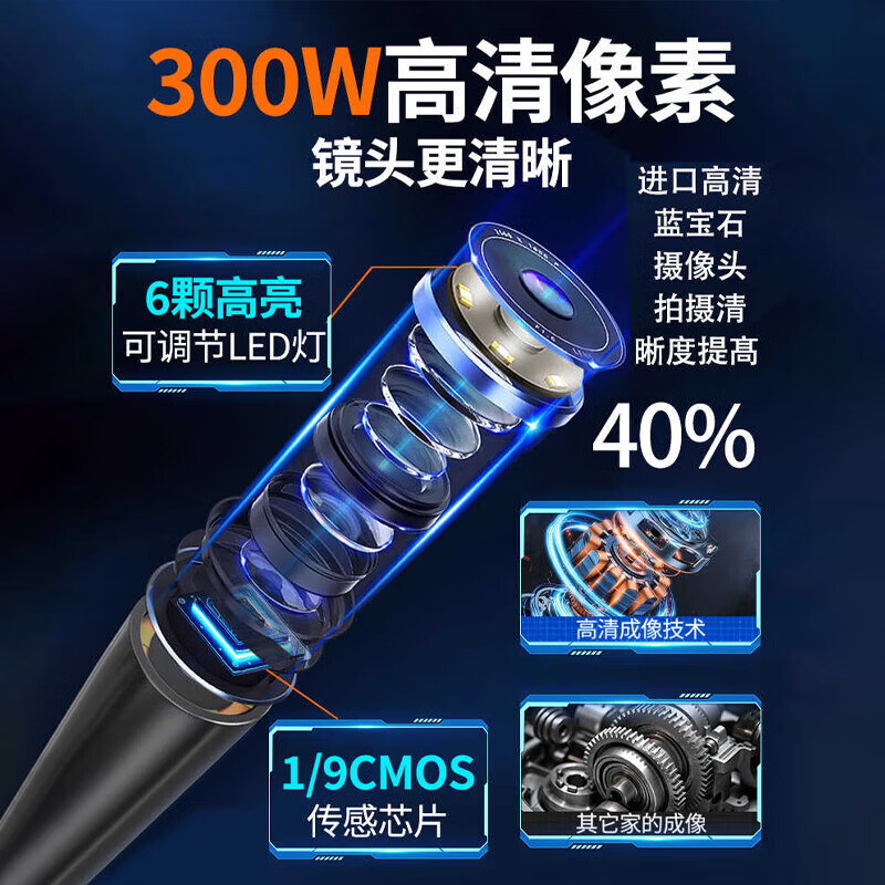 Weekly test mobile phone handheld endoscope 360-degree rotating high-definition car maintenance camera sewer unblocking industrial grade inspection