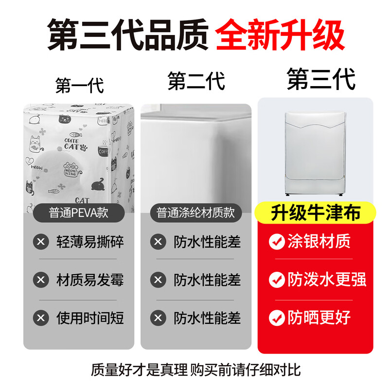 TAZD washing machine cover drum washing machine thickened waterproof sunproof dustproof cover cloth fully automatic suitable for Haiermei Panasonic TCL Siemens Little Swan 8-12kg universal