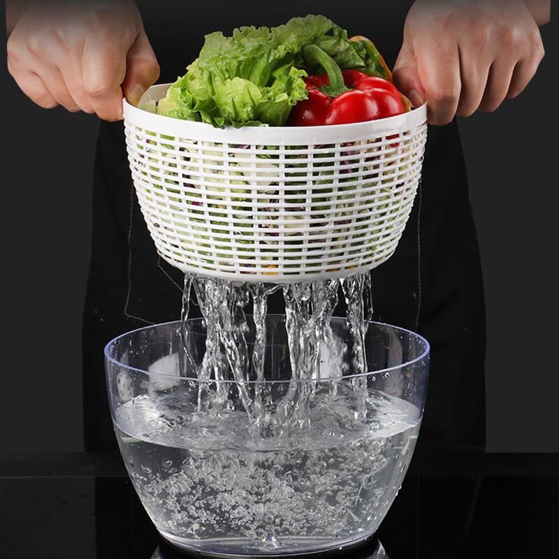 Wild pigeon vegetable dehydrator, vegetable washing and draining basket, multi-functional electric salad dehydrator, fruit salad dehydration basin, water thrower