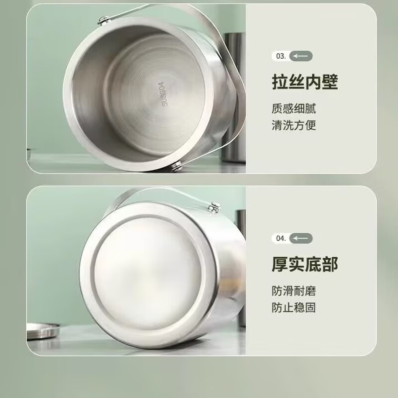 Mangong German quality ice bucket filled with ice cubes for bar KTV stainless steel ice bucket double layer with lid insulated ice bucket champagne red 3L portable ice bucket rich gold + ice clip