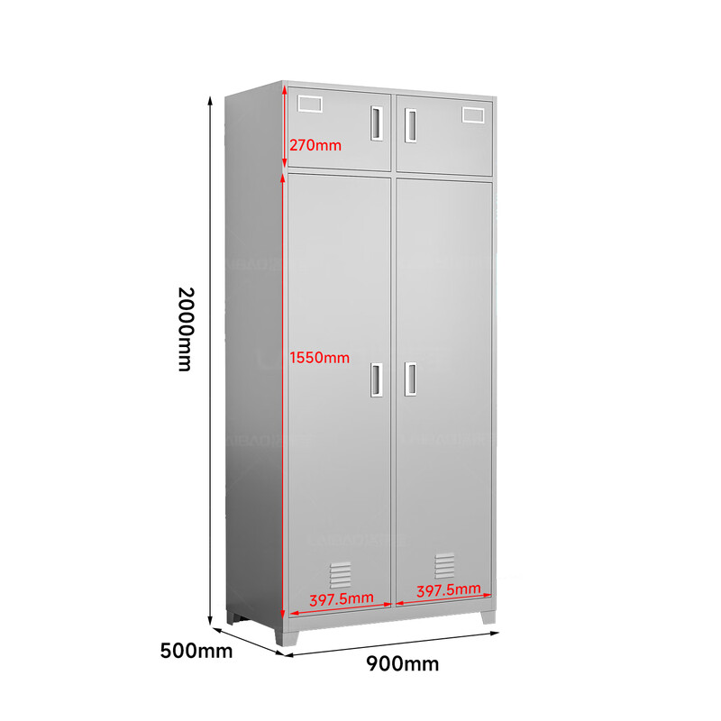 Luolaibao housekeeping cabinet two-door locker double locker locker dormitory large wardrobe 900*500*2000 standard style