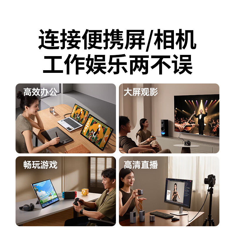 Green Alliance Mini HDMI to HDMI2.0 Adapter Cable 4K60Hz Conversion Cable Laptop Tablet Camera Portable Screen Connected Monitor Projector TV 1.5 Meters 11167