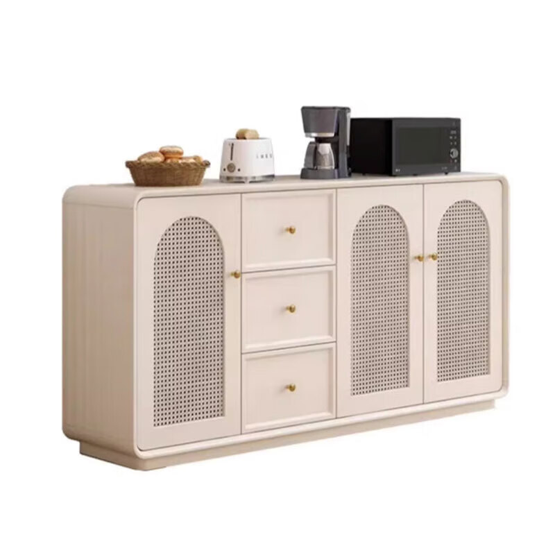 Longyaolu light luxury sideboard modern minimalist living room storage cabinet storage cabinet wine cabinet integrated multi-function cream matte paint long I2I wide 4O high 75 low legs