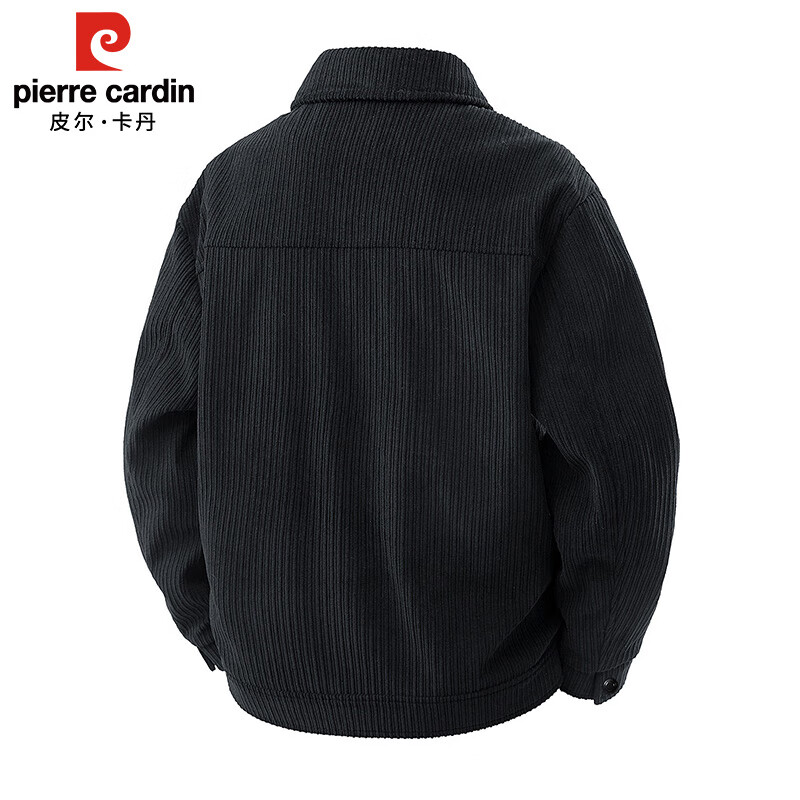Pierre Cardin corduroy jacket men's autumn and winter workwear trendy loose casual thickened jacket top pea green XL