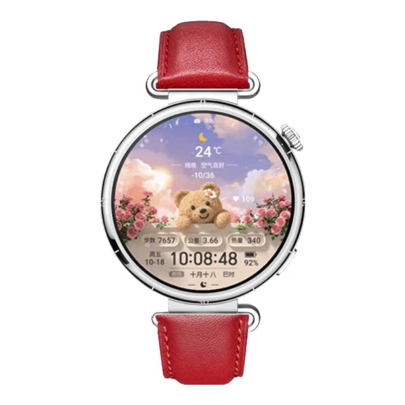 Huawei Valentine's Day Gift Huawei WATCH GT6 smart watch new Bluetooth phone watch sports health monitoring men's and women's fashion watch Valentine's Day birthday goddess exclusive floating white + black swan gold buckle four-leaf clover + pearl strap