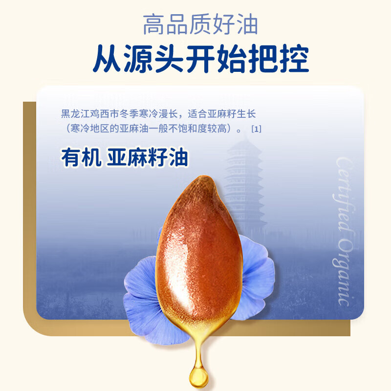 Grandpa's Farm Children's Food Supplementary Oil DHA Nutrient Added Dropper Children's Cold Pressed Hot Stir-fried Imported Baby Edible Oil Dropper Volume Control Organic Flaxseed Oil 110ml