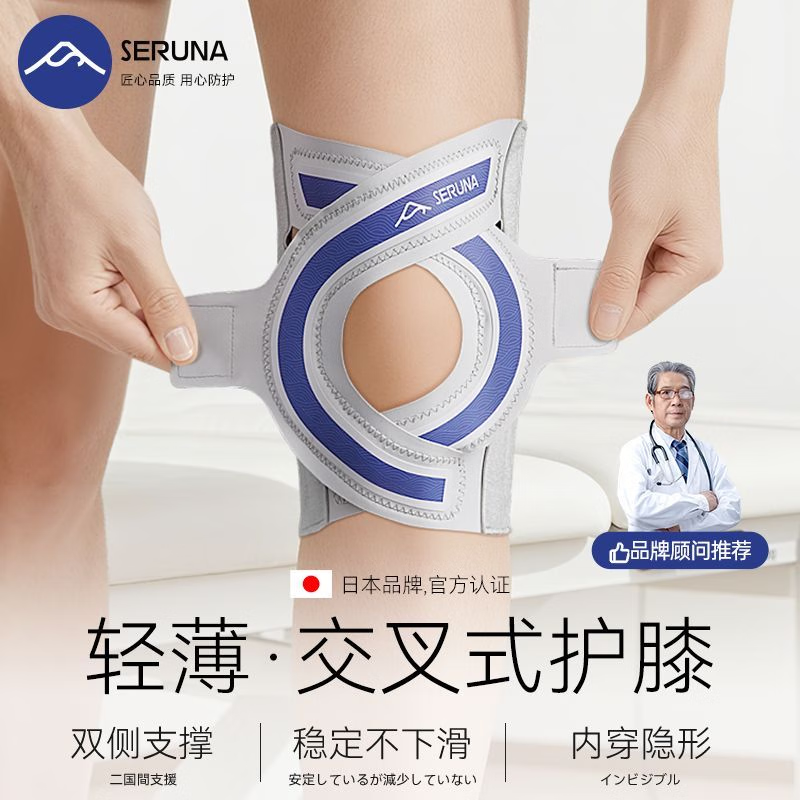 SERUNA Japanese meniscus knee pads, patella joint knee protectors, professional medical men's and women's injury protection sleeves