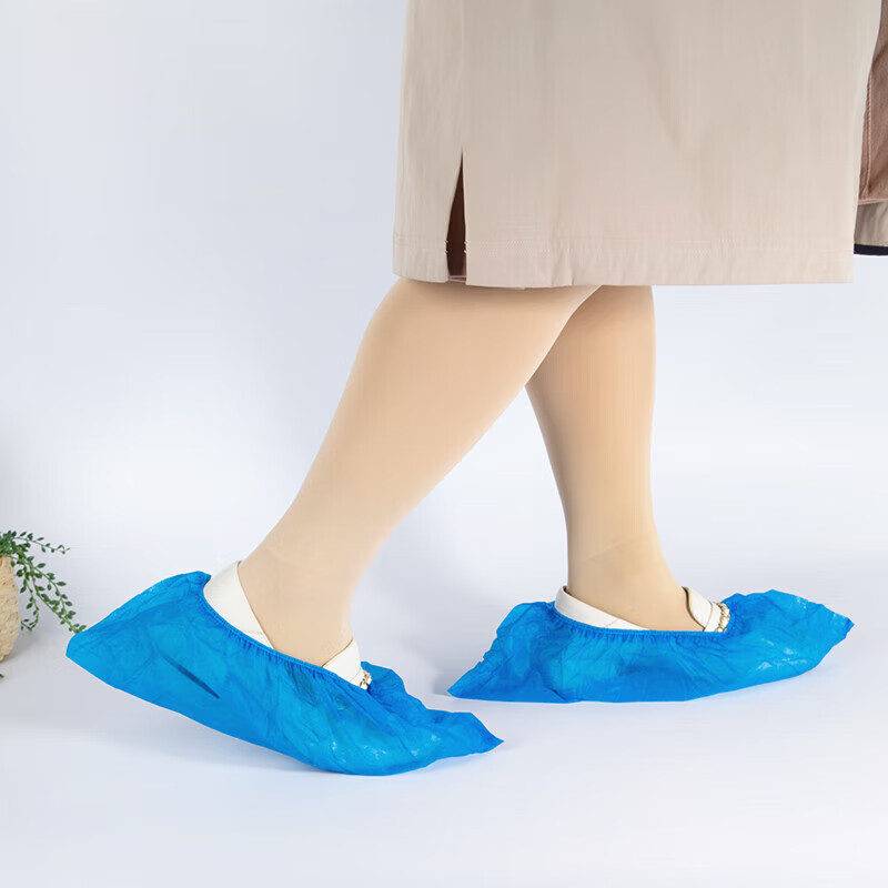 Temeiju disposable shoe covers, thickened, wear-resistant, non-slip, reusable, non-woven computer room student dust-proof household foot covers, 100 pieces