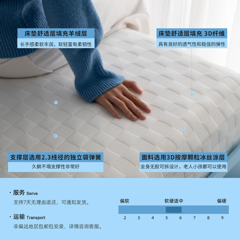 Yusenyi Conch Shell Kaili Bed Modern Bauhaus Home Master Bedroom Small Apartment Stainless Steel Iron Double Bed Gege Mattress 22cm Thick Moderate Sleeping Feel 1200mm*2000mm