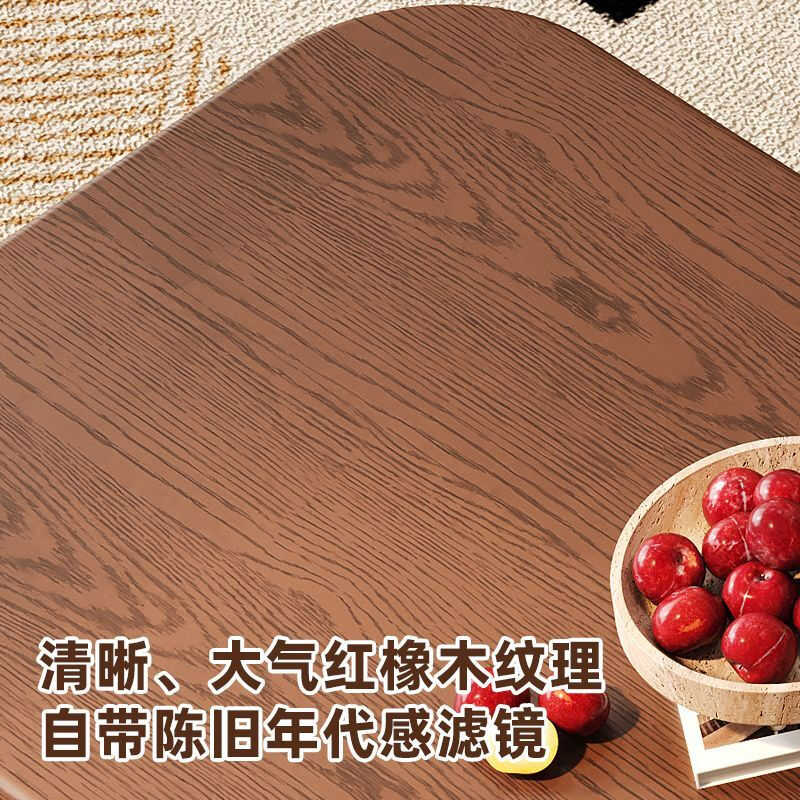 Yimu Private Antique Sideboard Solid Wood Storage Cabinet French Retro Entrance Cabinet Red Oak Storage Nordic Style Tea Cabinet Double Color Matching 120x40x92cm