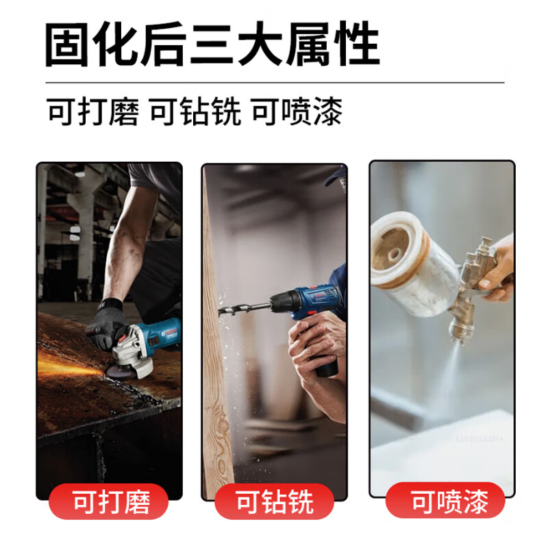 Kraft Strong Caster's Glue K-9119 High Temperature Resistant Welding Glue High Strength Welding Glue Waterproof Sticky Iron Oil Tank Water Pipe Cast Iron Leakage Stainless Steel Repair Agent AB Glue Gray 100g/set