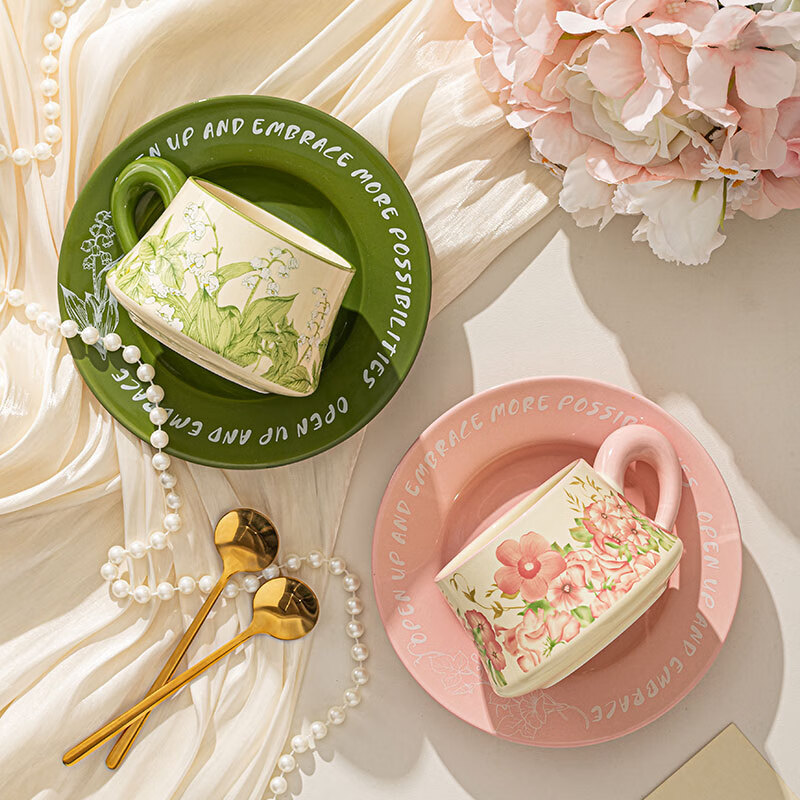 Garson housewarming gift, high-end couple's cup pairing, bride's souvenir, coffee cup and saucer set, wedding gift