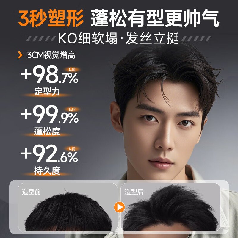 Bozitinglan men's hair fluffy water natural styling fluffy spray gel water hairspray no-wash oil-removing dry hair styling spray