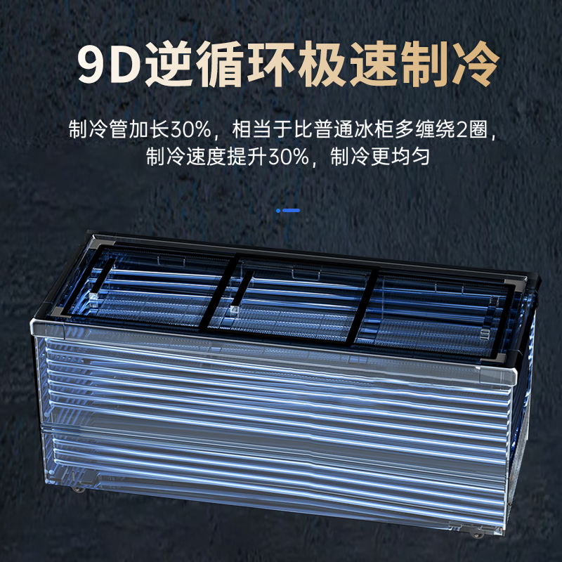 Snowflake Freezer Commercial Large Capacity Full Freezer Household Horizontal Refrigerator and Freezer Dual-purpose Single Temperature Dual Temperature Freezer Ice Cream Display Cabinet Quick Freezer 568 Single Temperature Ultra Digital Display Version | First Class Energy Efficiency | Frost Reduction 95%