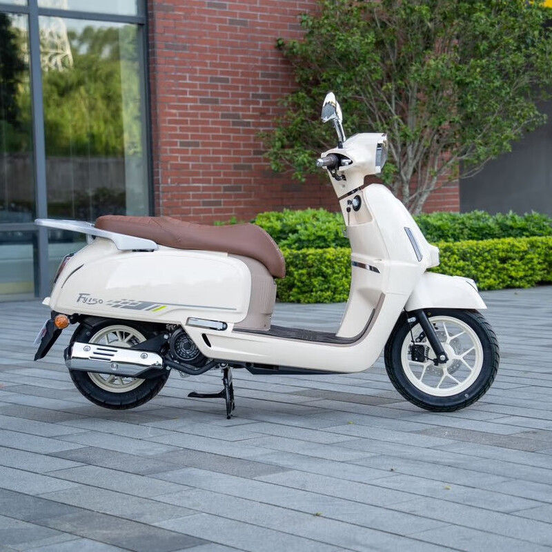 Flying Eagle F150 pedal retro fuel motorcycle, fuel-saving commuting, smart and cost-effective, ivory white standard version 26 models