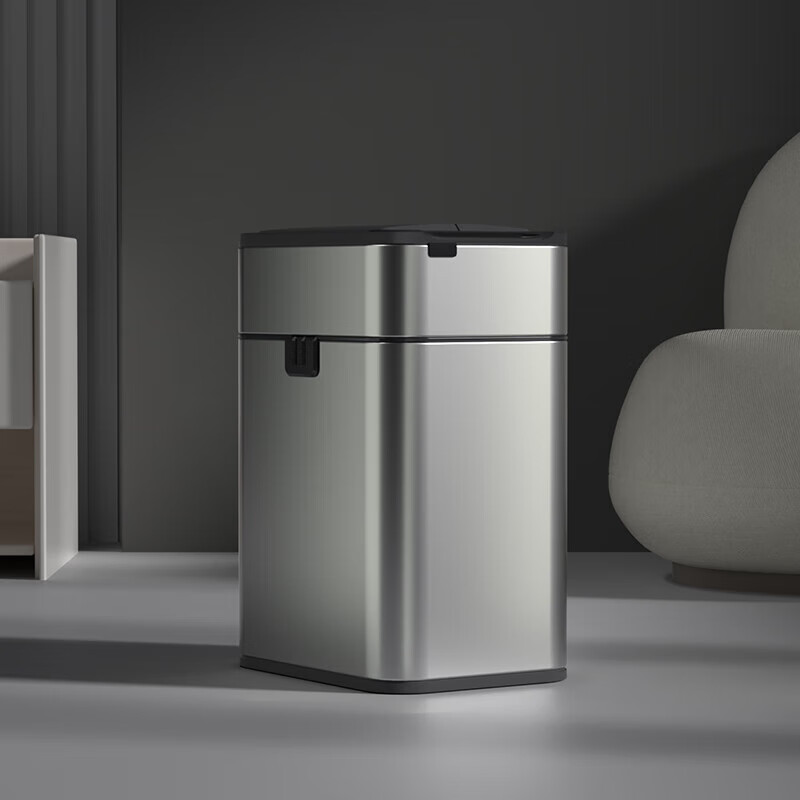 Mayflower smart one-button normally open induction stainless steel trash can large size suitable for kitchen, living room and office 15L