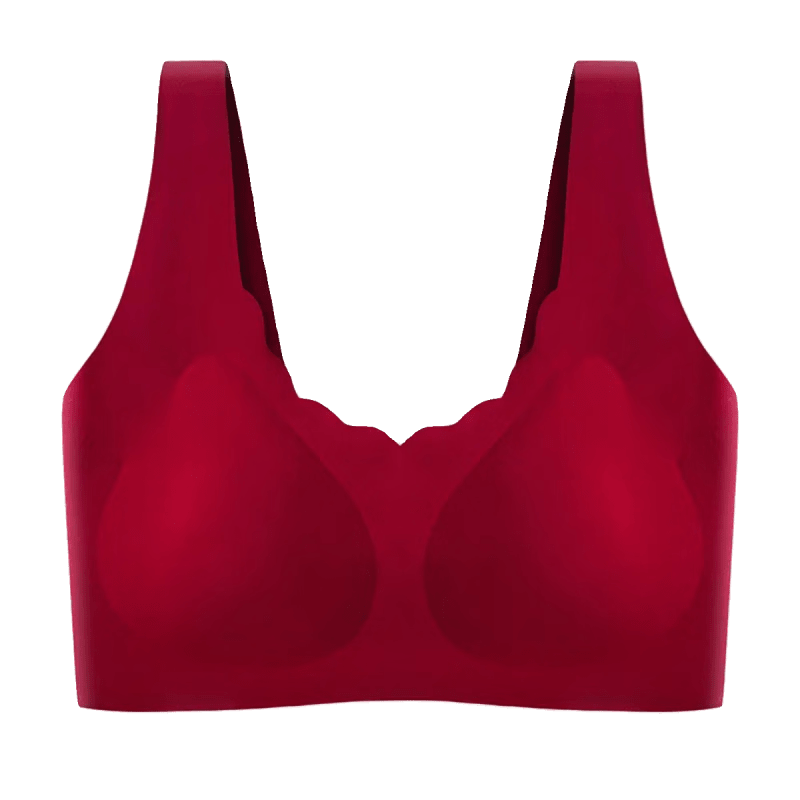 Songshan Cotton Store Ouyang Nana's same style zodiac year bra set without rims breathable wave wedding bra for women zodiac red set underwear + underwear one size fits all 75-130 catties x one size 75-130