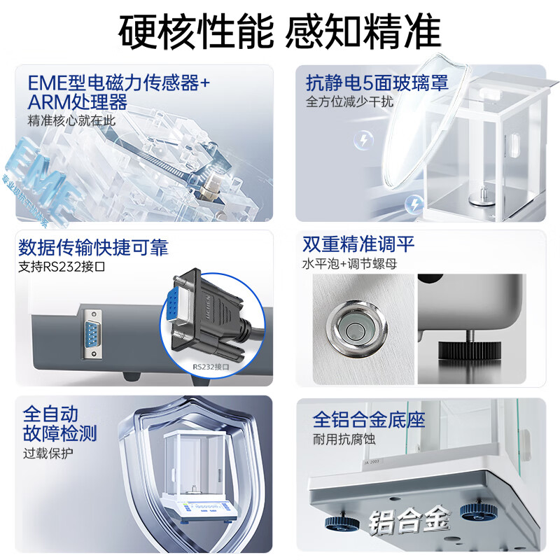 Lichen (LICHEN) electronic balance one ten thousandth analytical balance laboratory electronic scale weighing 0.1mg high precision LC-FA2204