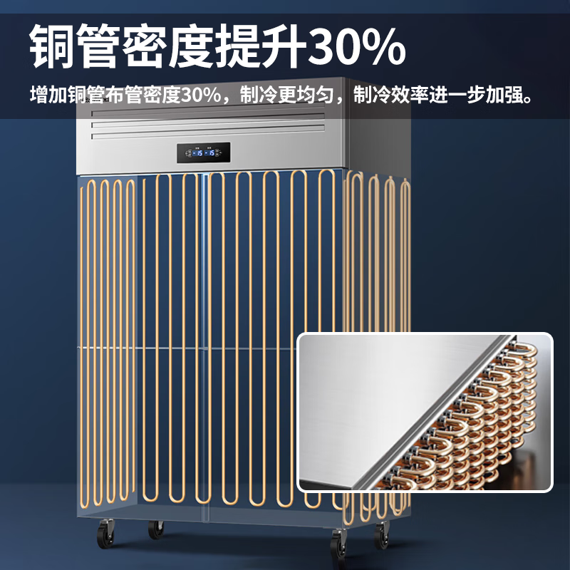 Snowflake Commercial Refrigerator Four Doors Six Doors Stainless Steel Shelf Fresh Refrigeration Freezing Large Capacity Catering Restaurant Kitchen Vertical Display Cabinet Four Doors Full Freezing | Pure Copper Refrigeration | Intelligent Digital Display