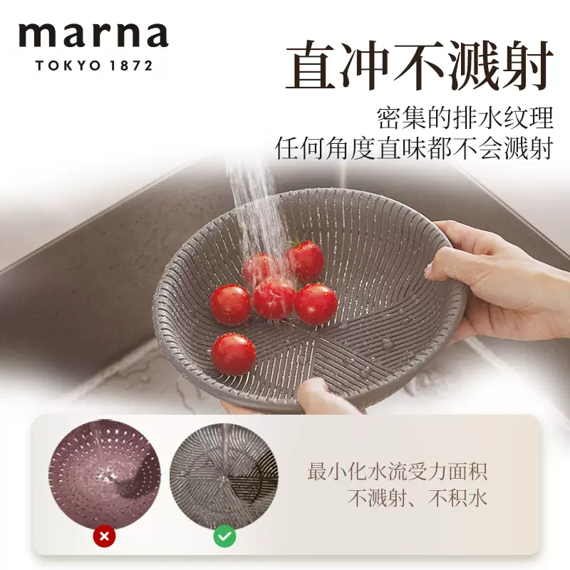 Yusenyi MARNA multi-functional drain tray drain basket three-layer water filtering vegetable basket washing fruit microwaveable drain basin three-layer multi-functional drain tray light gray