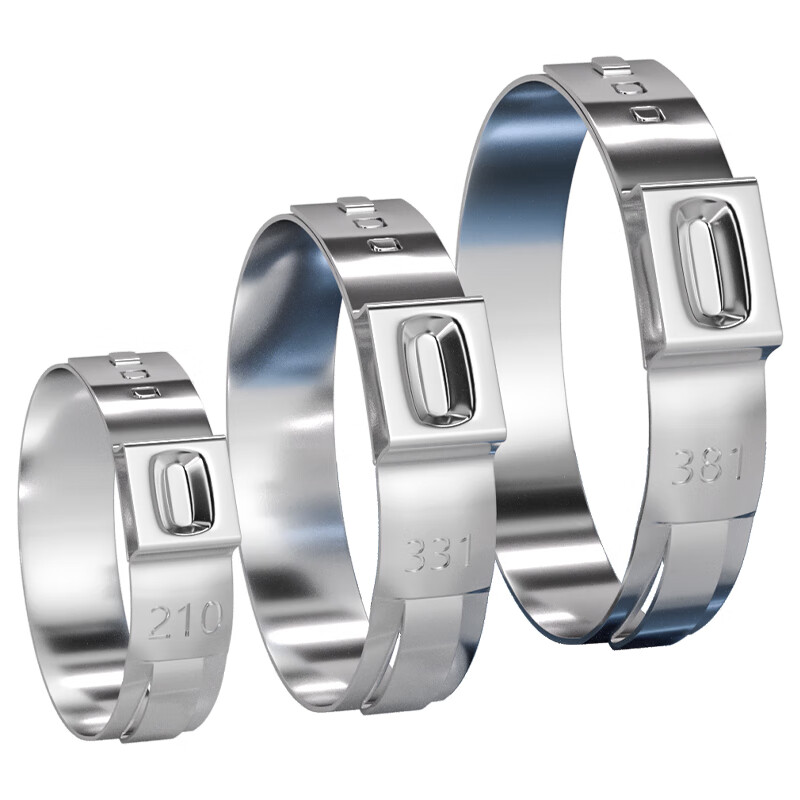 Tianzhuo Hardware 304 stainless steel single ear stepless clamp strong throat hoop hoop pipe clamp water and oil pipe earless fastening buckle 20.9-24.1mm 10 pieces