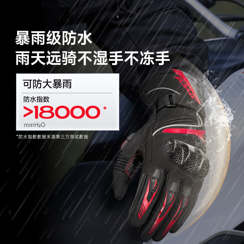 SCOYCO 2025 New Cycling Motorcycle Autumn and Winter Gloves for Riders Motorcycle Warm and Anti-Fall Carbon Fiber Protection Men and Women Waterproof Newly Upgraded MC164-2 Carbon Fiber/Waterproof Black 2XL