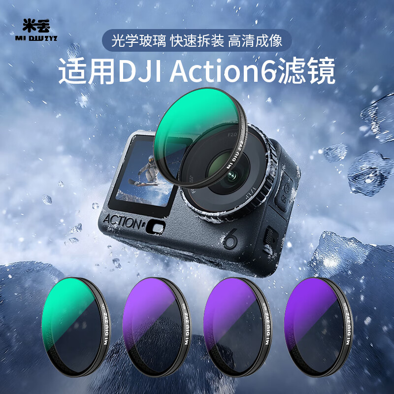 Midiu is suitable for DJI Action6 filter CPL polarizer action camera action5pro/4/3 nd filter ND8/16/32 light filter UV mirror DJI Osmo accessories