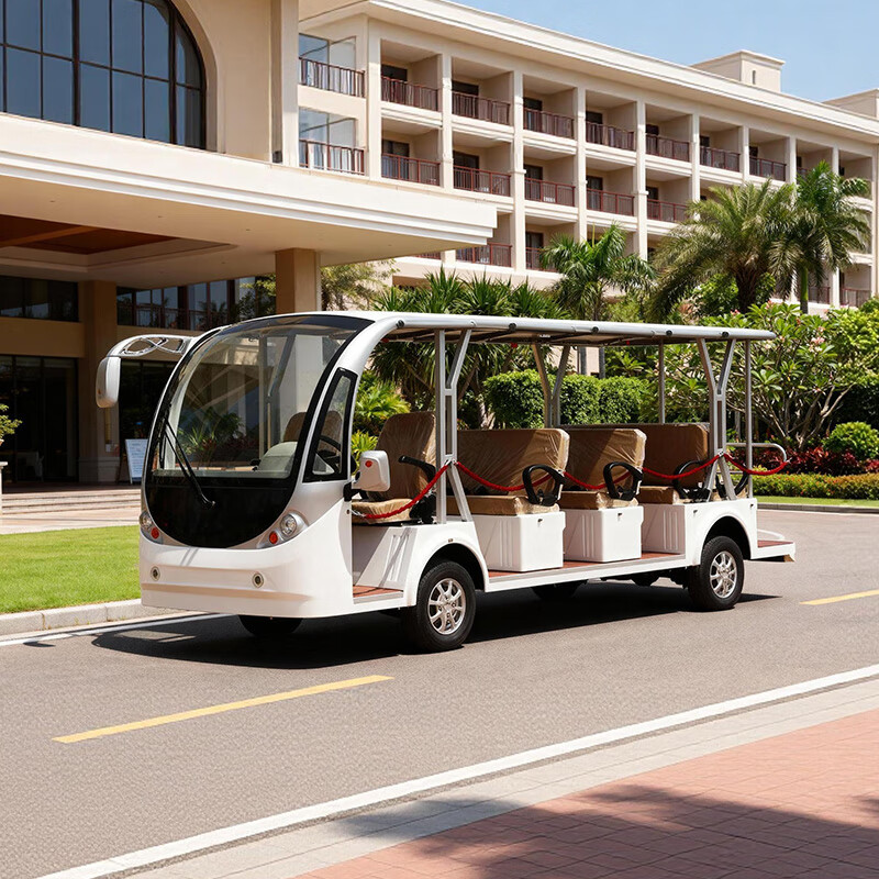 POHIR electric sightseeing car fully enclosed real estate viewing RV tourist attraction park sightseeing car shuttle bus factory tour bus campus hotel reception patrol bus model