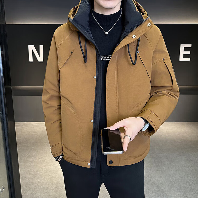 The same outdoor men's down jacket winter thickened 2025 new trendy brand high-end cold-proof large size Huangka 4XL