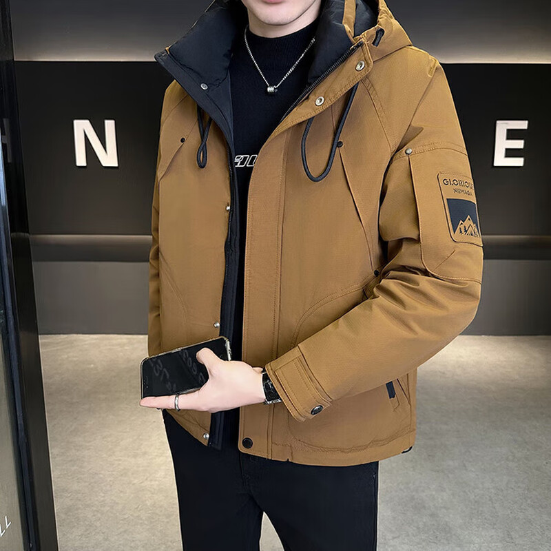 The same outdoor men's down jacket winter thickened 2025 new trendy brand high-end cold-proof large size Huangka 4XL