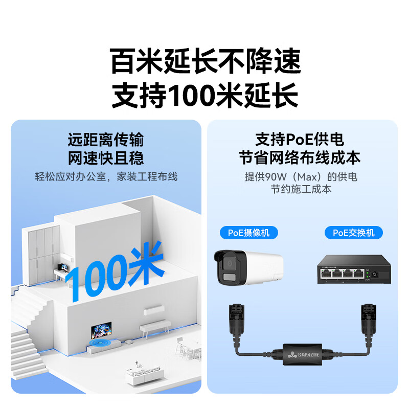 Shanze Network Cable Butt Adapter Gigabit Network Extension Connector Converter RJ45 Network Port Straight Head Crystal Head Module Suitable for Category 5/6/7 Network Cable Single 101BK